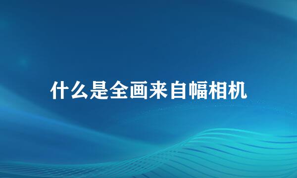 什么是全画来自幅相机
