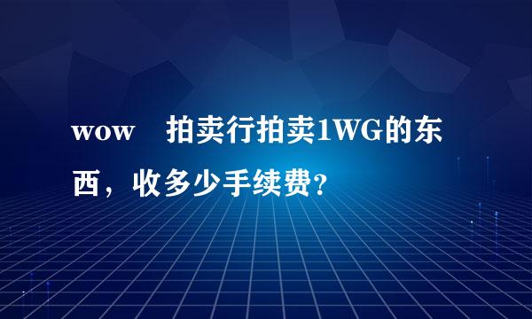 wow 拍卖行拍卖1WG的东西，收多少手续费？