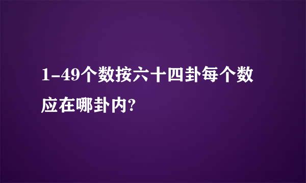 1-49个数按六十四卦每个数应在哪卦内?