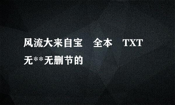 风流大来自宝 全本 TXT 无**无删节的