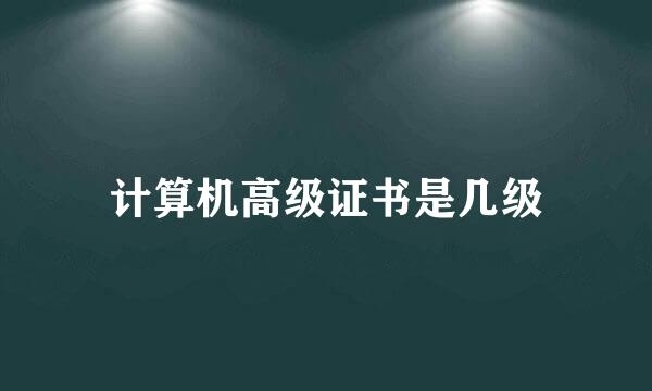 计算机高级证书是几级