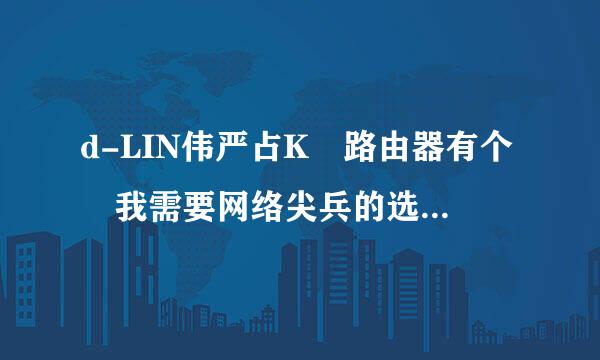 d-LIN伟严占K 路由器有个 我需要网络尖兵的选项是什么意思？