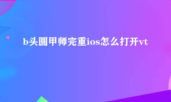 b头圆甲师完重ios怎么打开vt