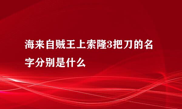 海来自贼王上索隆3把刀的名字分别是什么