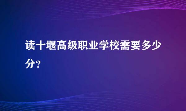 读十堰高级职业学校需要多少分？