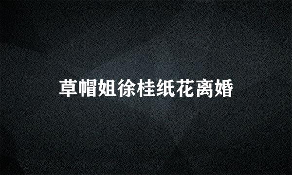 草帽姐徐桂纸花离婚