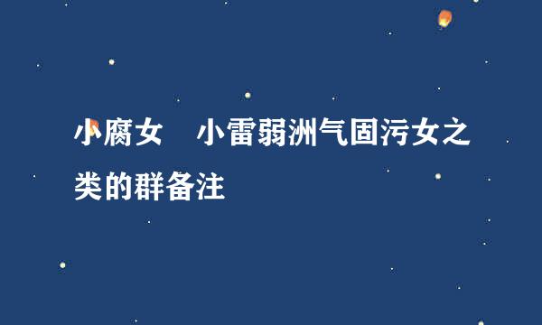 小腐女 小雷弱洲气固污女之类的群备注
