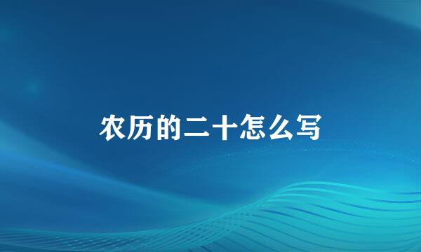 农历的二十怎么写