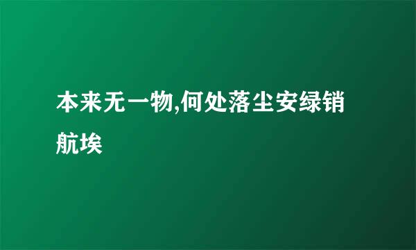 本来无一物,何处落尘安绿销航埃