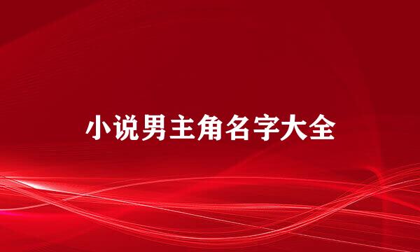 小说男主角名字大全