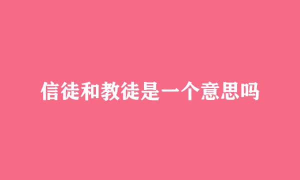 信徒和教徒是一个意思吗