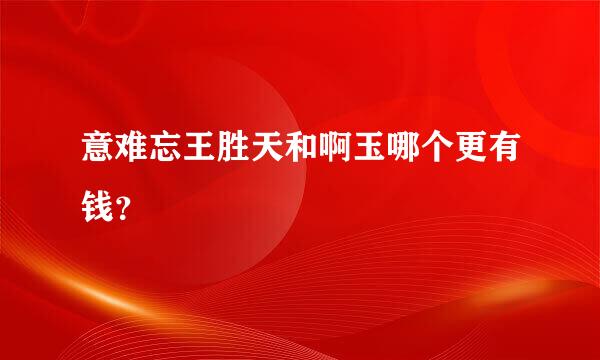意难忘王胜天和啊玉哪个更有钱？