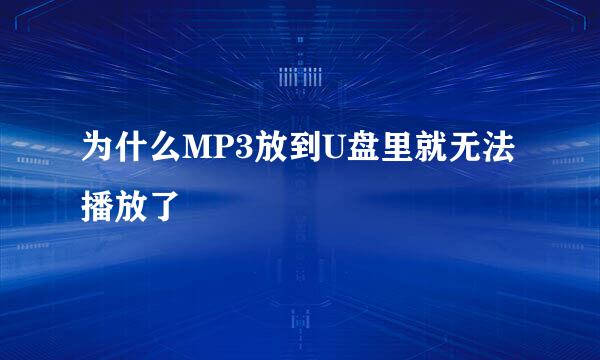 为什么MP3放到U盘里就无法播放了