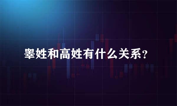 睾姓和高姓有什么关系？