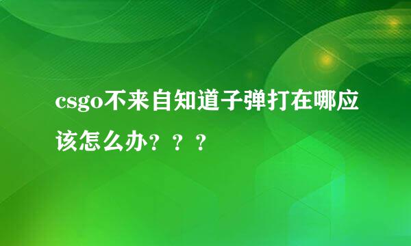 csgo不来自知道子弹打在哪应该怎么办？？？