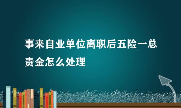 事来自业单位离职后五险一总责金怎么处理