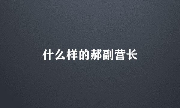 什么样的郝副营长