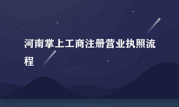河南掌上工商注册营业执照流程