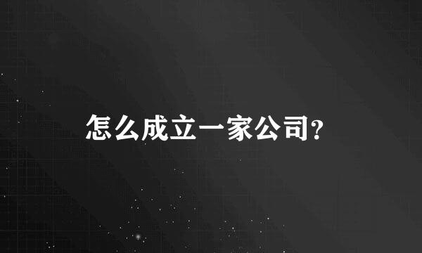 怎么成立一家公司？