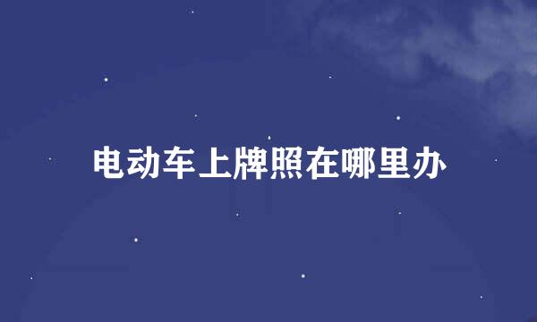 电动车上牌照在哪里办