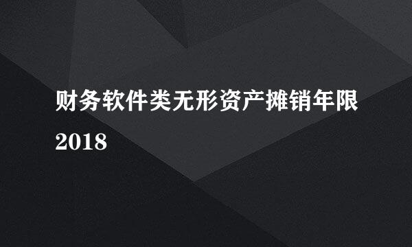 财务软件类无形资产摊销年限2018