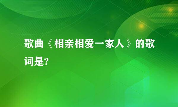 歌曲《相亲相爱一家人》的歌词是?