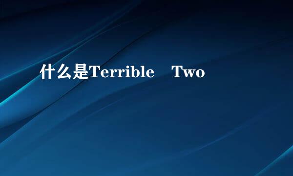 什么是Terrible Two