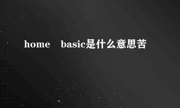 home basic是什么意思苦