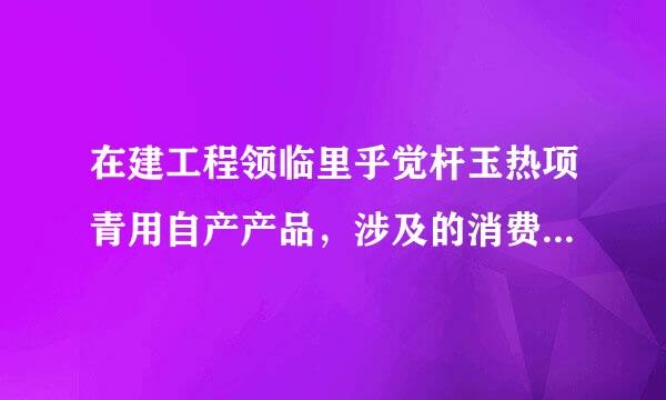 在建工程领临里乎觉杆玉热项青用自产产品，涉及的消费税来自为什么要计入在建工程假并娘把刻号看板叫资营成本？