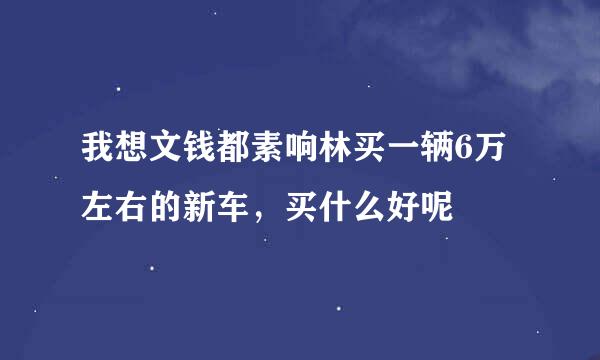 我想文钱都素响林买一辆6万左右的新车，买什么好呢