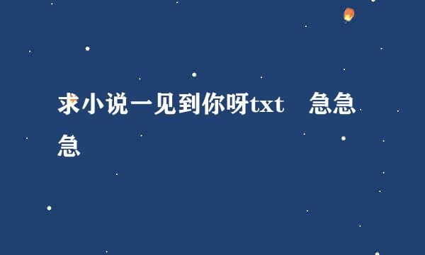 求小说一见到你呀txt 急急急
