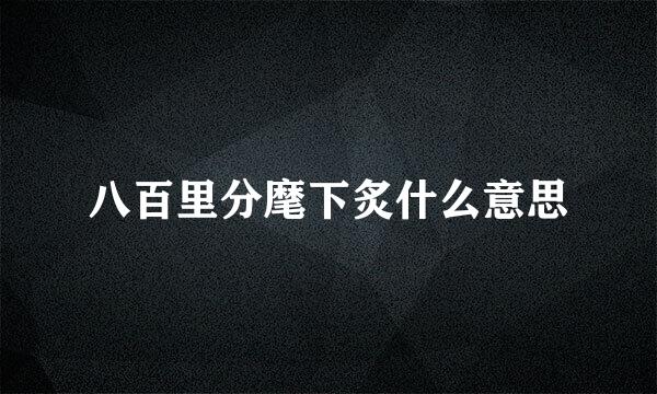 八百里分麾下炙什么意思
