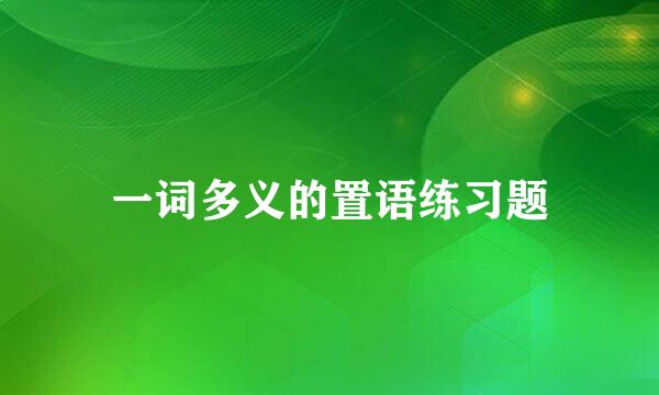 一词多义的置语练习题