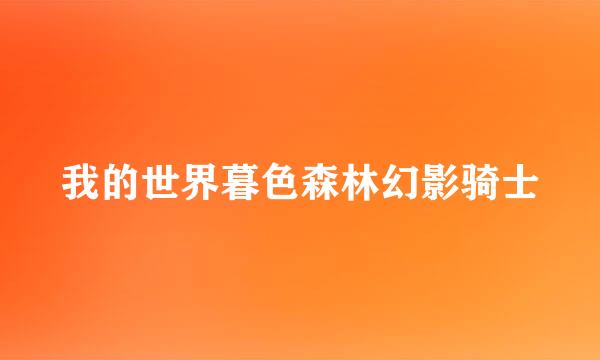 我的世界暮色森林幻影骑士