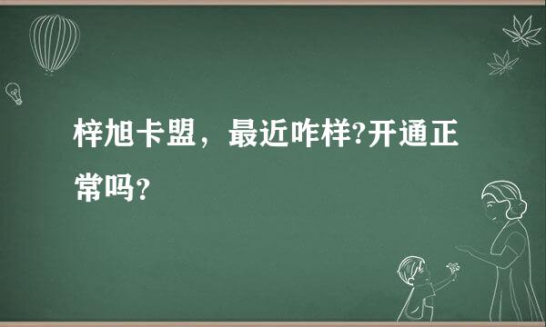 梓旭卡盟，最近咋样?开通正常吗？