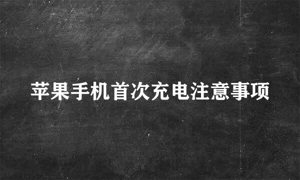 苹果手机首次充电注意事项