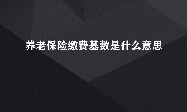 养老保险缴费基数是什么意思