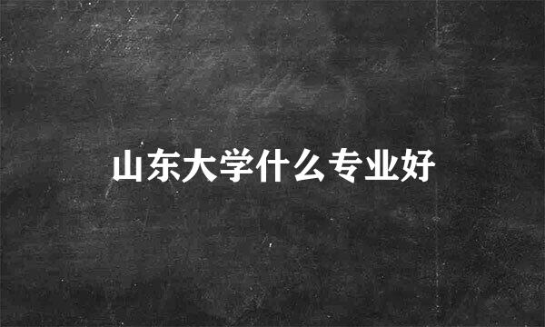 山东大学什么专业好