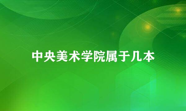 中央美术学院属于几本
