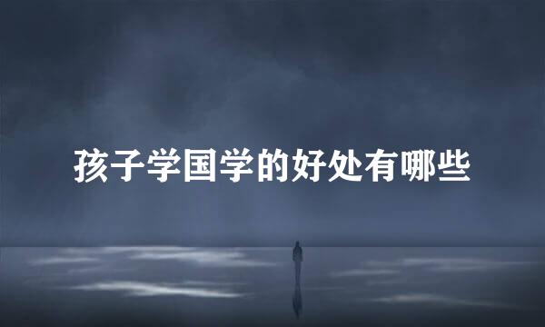 孩子学国学的好处有哪些