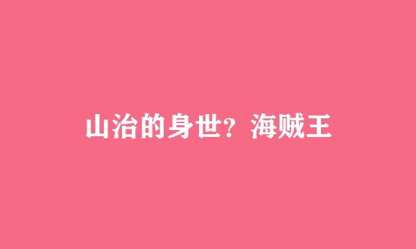 山治的身世？海贼王