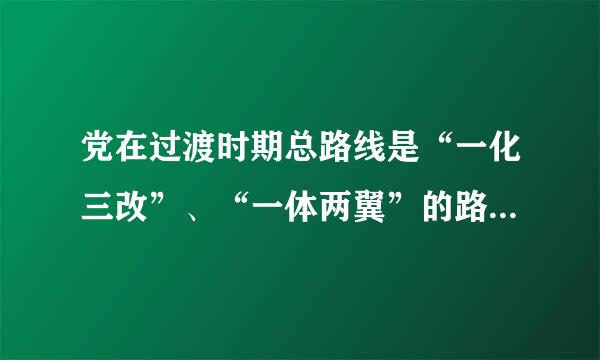党在过渡时期总路线是“一化三改”、“一体两翼”的路线，它的主体任务是逐步实现（  ）。