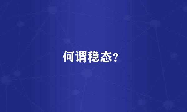 何谓稳态？