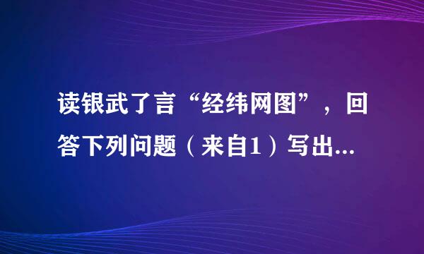 读银武了言“经纬网图”，回答下列问题（来自1）写出图中A地的经纬度：A经度______，纬度______．（2）ABC三地中，位