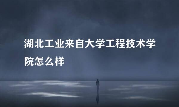 湖北工业来自大学工程技术学院怎么样