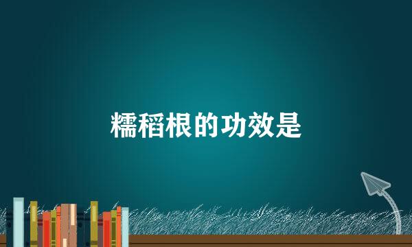 糯稻根的功效是