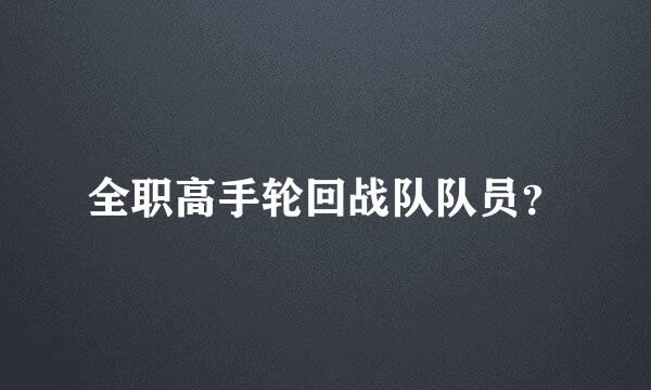 全职高手轮回战队队员？