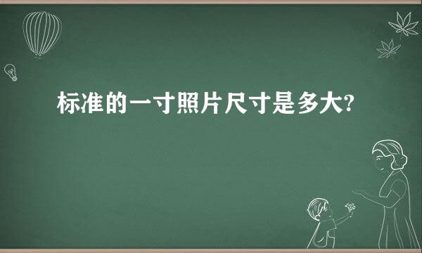 标准的一寸照片尺寸是多大?