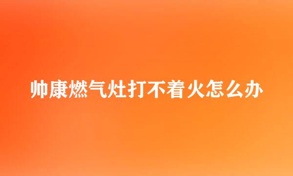 帅康燃气灶打不着火怎么办