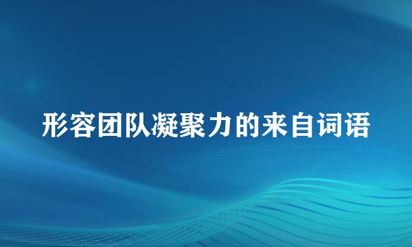 形容团队凝聚力的来自词语